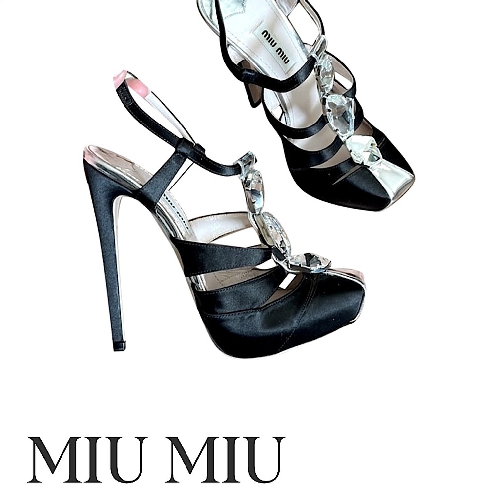 MIU MIU Swarovski Crystal Sandals – EU 36 (US 6) – Limited Edition – Brand New